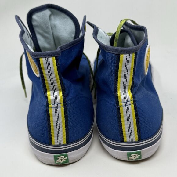 PF Flyers Center Hi Reiss Sneakers Mens 17 Blue Yellow Canvas Retro Shoes - Picture 10 of 14